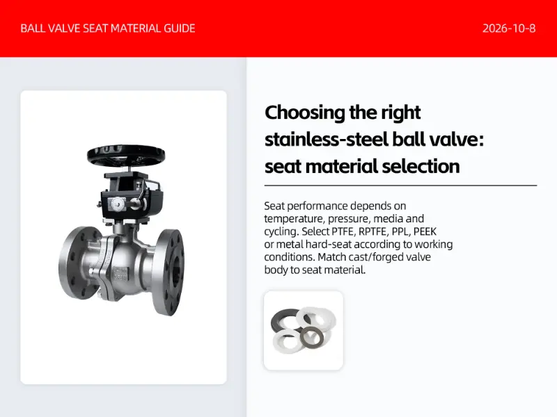 Stainless Steel Ball Valve Seal Selection: A Decision-Making Guide Based on Temperature and Pressure for Inquiries
