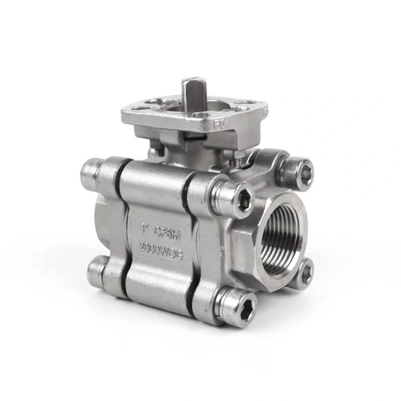 3PC Ball Valve 2000WOG with ISO 5211 Base for Actuator