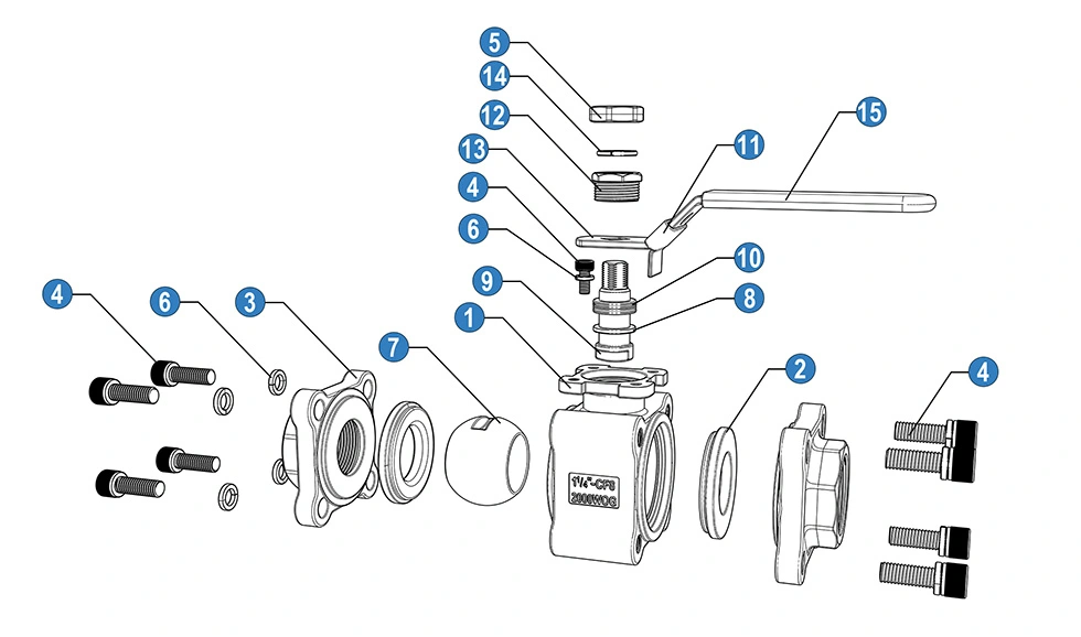 3PC 2000WOG Lockable Ball Valve