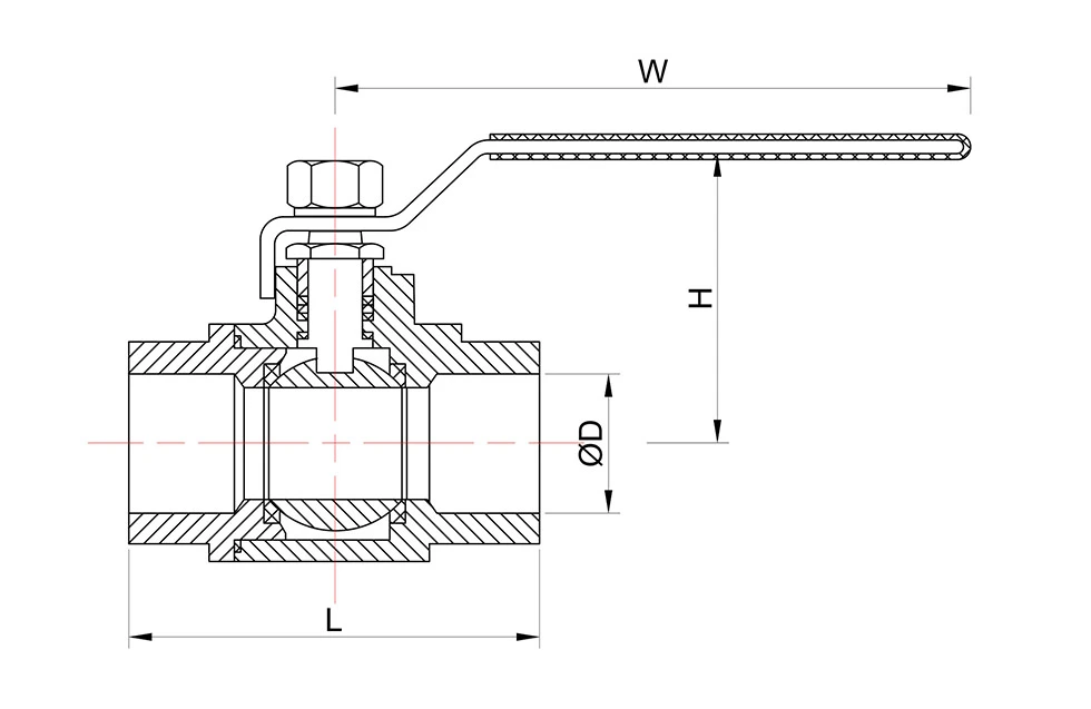 2PC Ball Valve 2000WOG with Locking Device