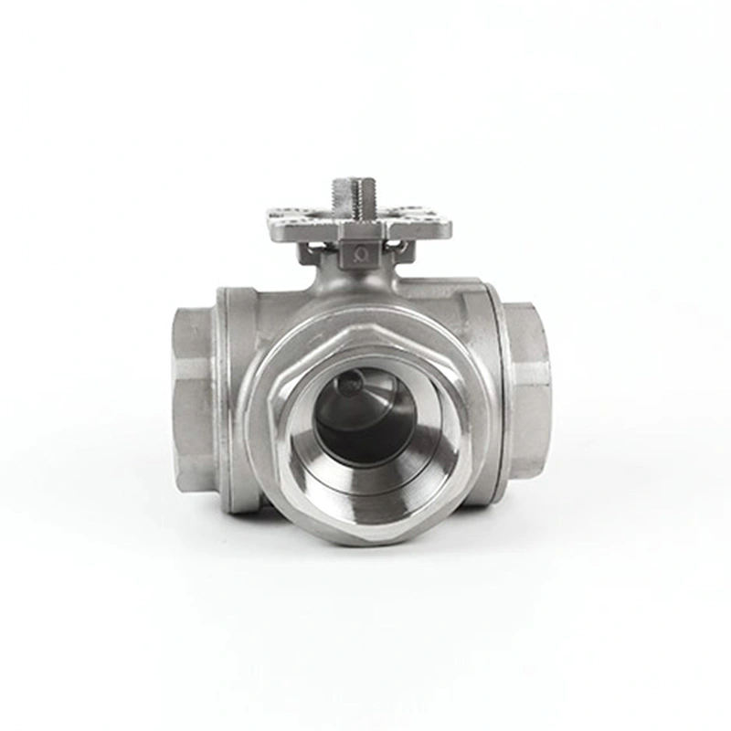Three Way Ball Valve with ISO 5211 Direct Mounting Pad L Port