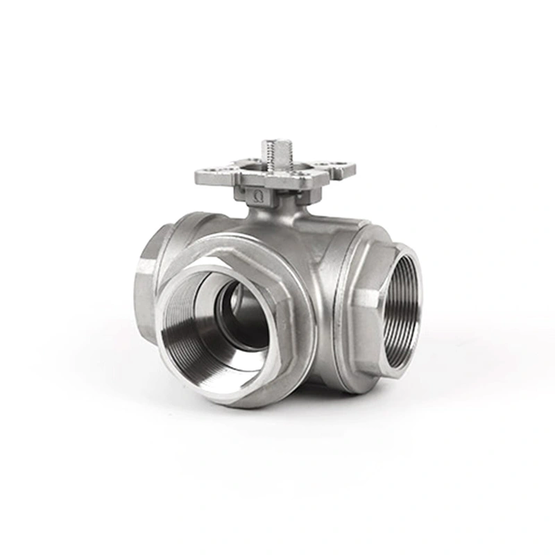 Three Way Ball Valve with ISO 5211 Direct Mounting Pad T Port